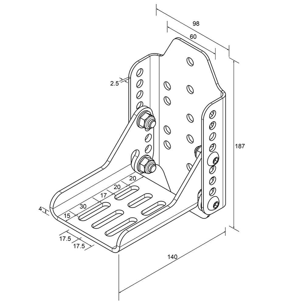 RacksBrax XD Adjustable Brackets - Short Triple