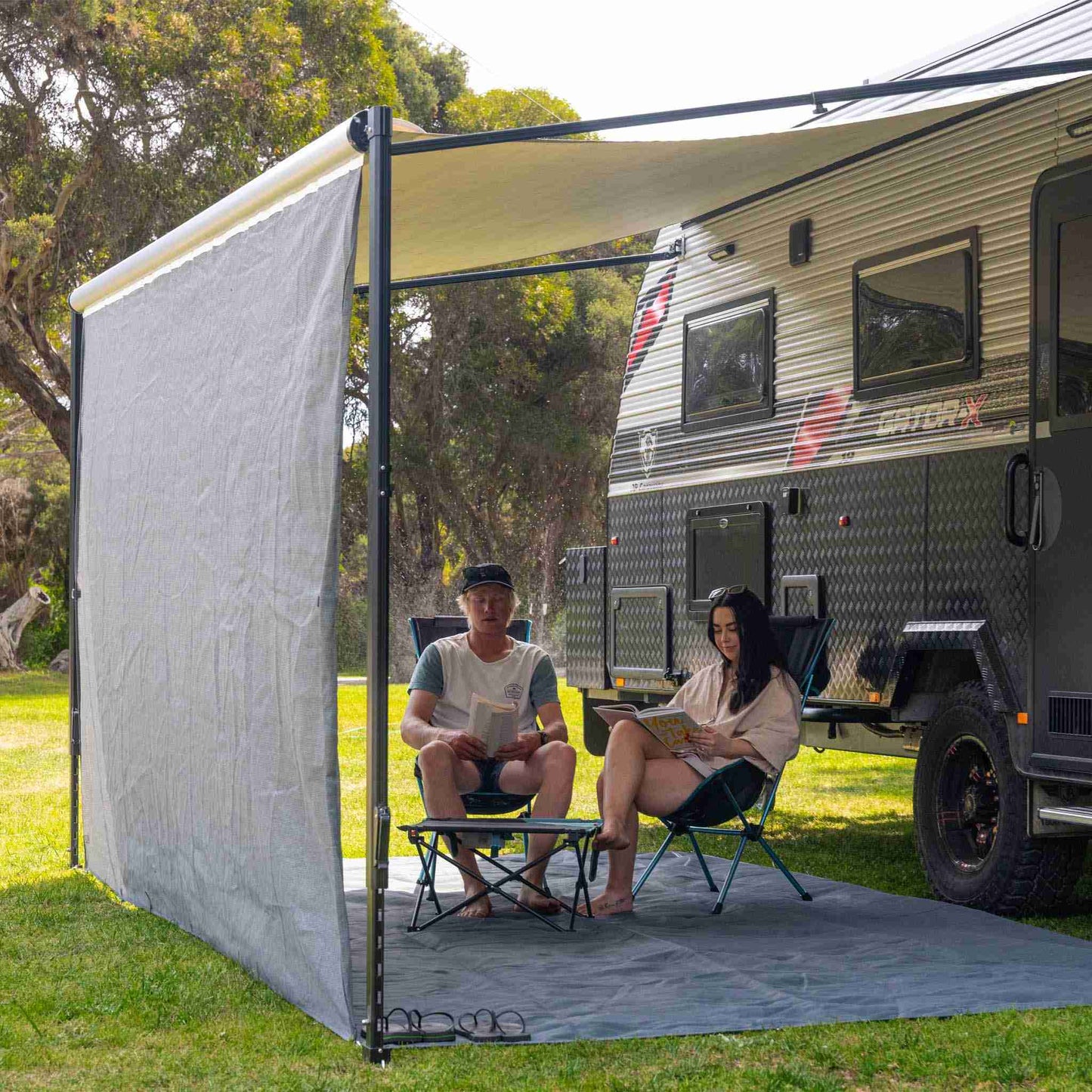 Cgear Grey Awning Privacy Screens 1.8M or 6Ft High 18 ft