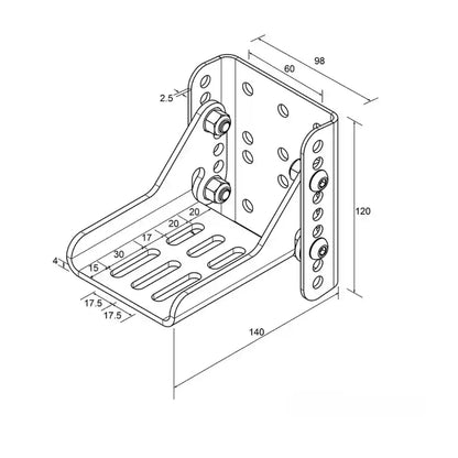 RacksBrax HD Adjustable Brackets - Short Triple