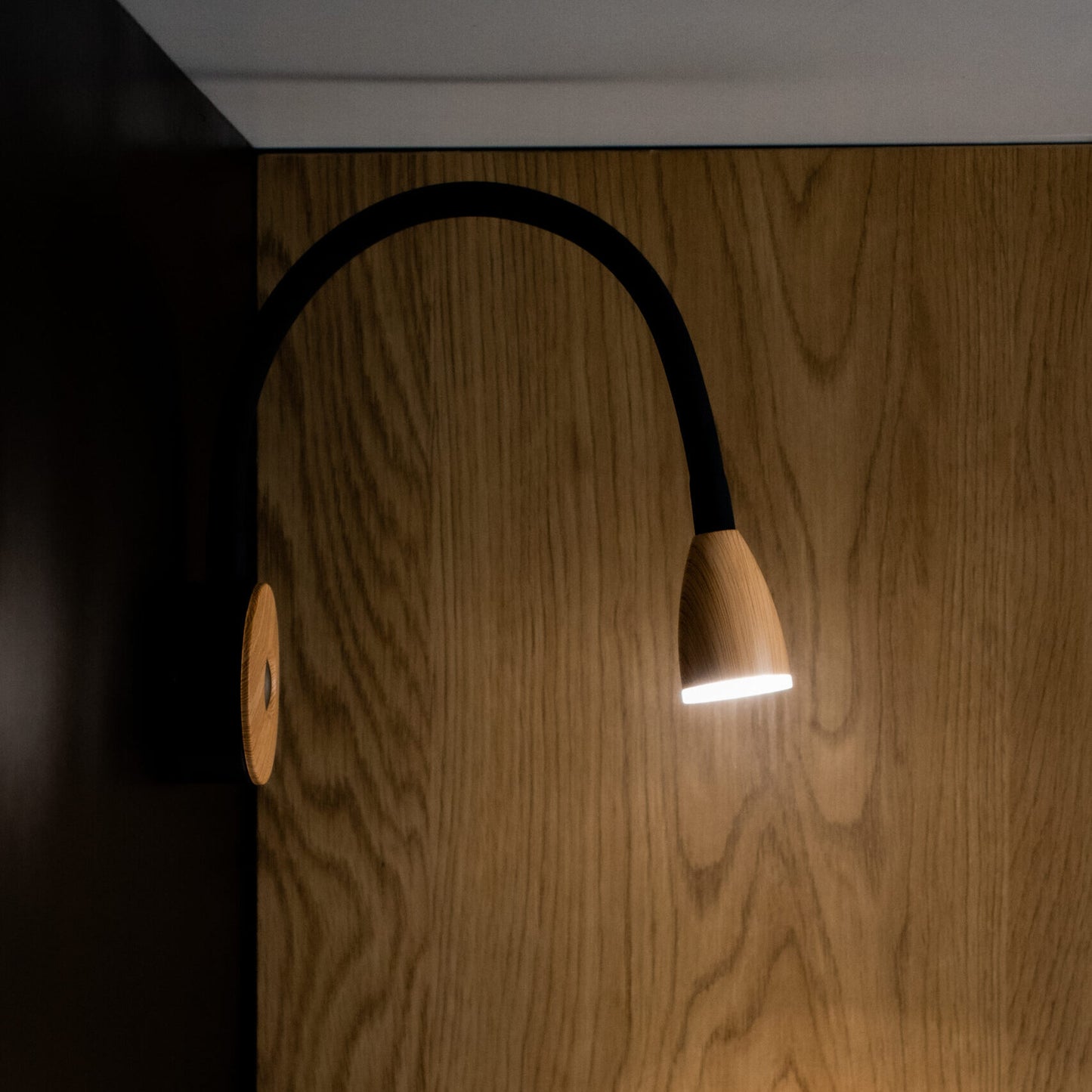 Supex Faux Timber LED Reading Light with USB-C