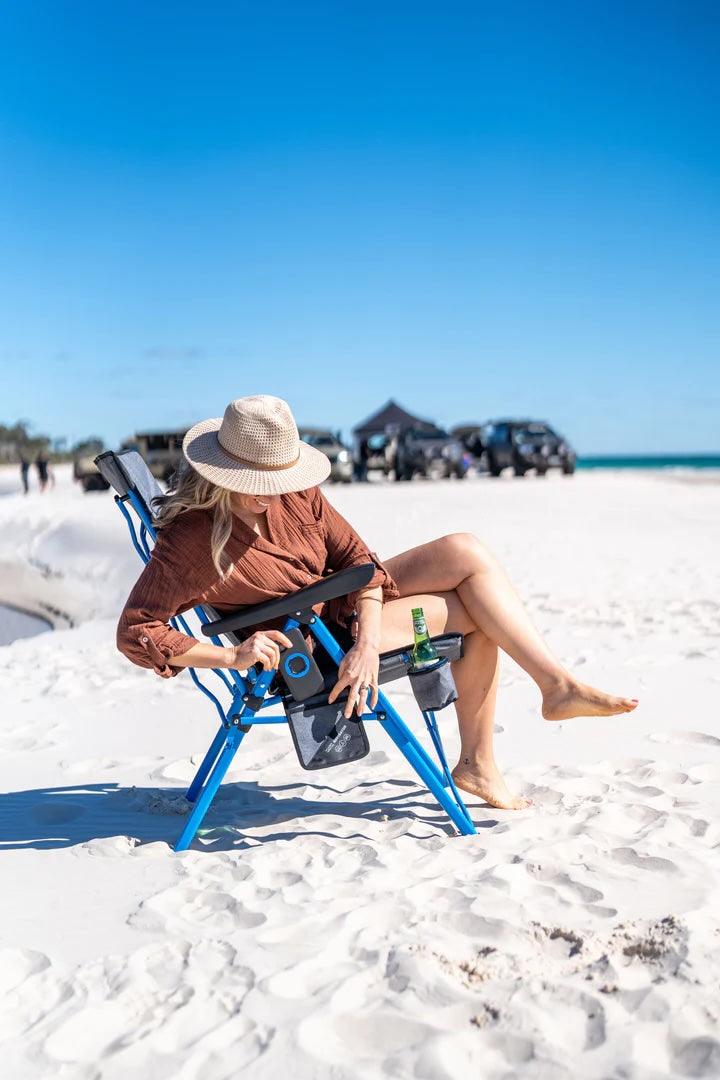 Navigator Gear the Somewhere Layback Chair Adults 150Kg Blue Grey - Everything Caravans