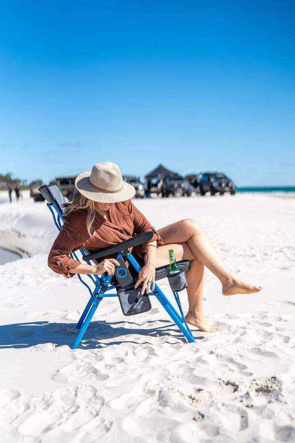 Navigator Gear the Somewhere Layback Chair Adults 150Kg Blue Grey - Everything Caravans