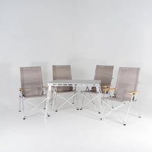 Stratus Outdoor Table and Chair Bundle for 4 in Sand - Everything Caravans
