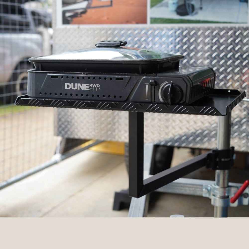 BBQArm Mate Arm Kit with Alloy Arm and Regular Aluminum Tray Black
