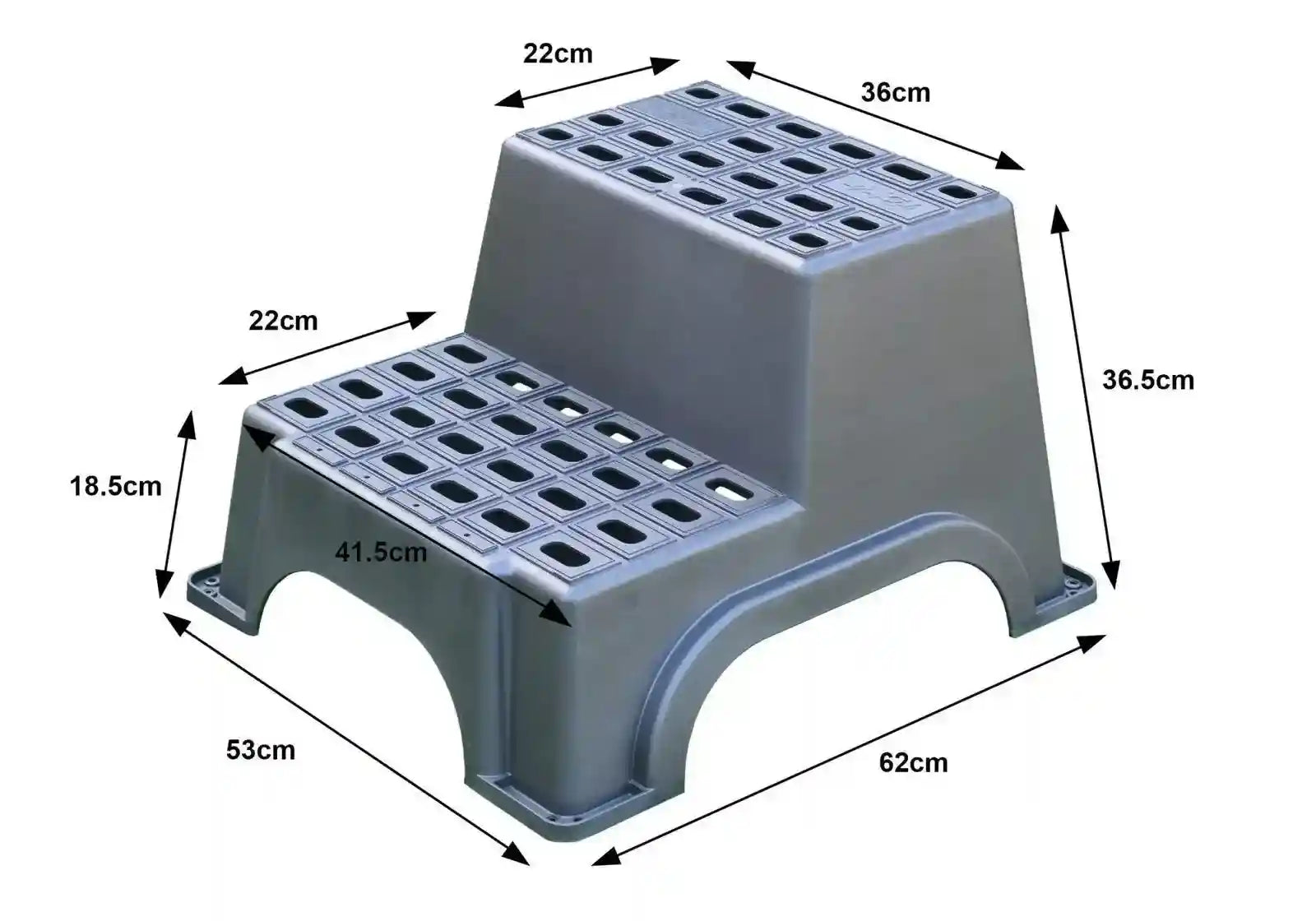 Milenco Plastic Giant Double Step For Caravan & Motorhome – Extra Wide, Huge Safety