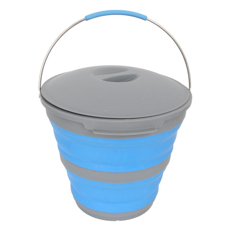 Popup Bucket with Lid 10L Blue