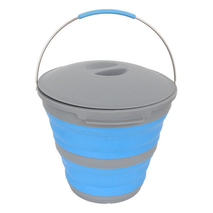 Popup Bucket with Lid 10L Blue
