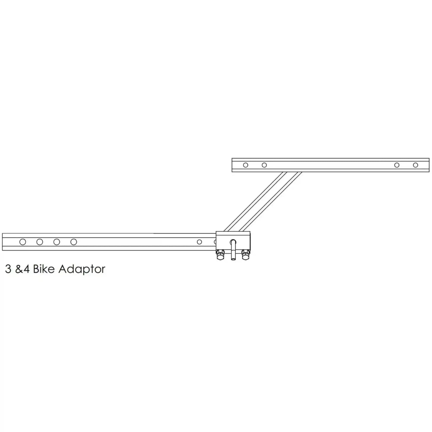 Gripsport 3 or 4 Bike Non Tilting Tow Bar Adapter for Caravan Rack to 50mm Hitch