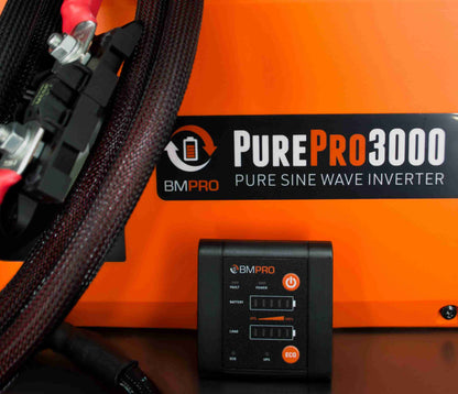 BMPRO PurePro 2000w Invertor with 3m heavy duty connecting cables