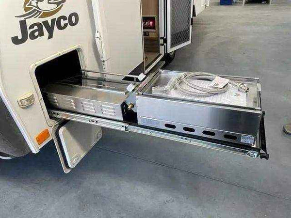 BBQ Slide Combo 320mm wide Murray Tunnel Boot Draw Slide - Everything Caravans