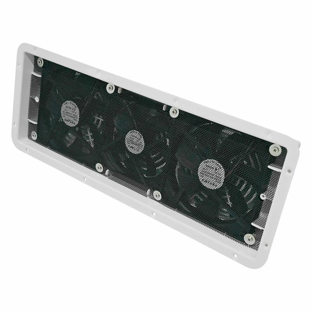 12V Caravan Fridge Vent with Triple Fans White 480mm