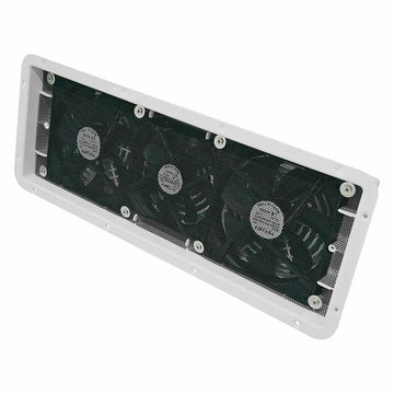 12V Caravan Fridge Vent with Triple Fans White 480mm