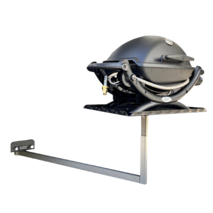 BBQARM KIT Large 700mm x 500mm Black Powdercoated for Under Chassis Mounting