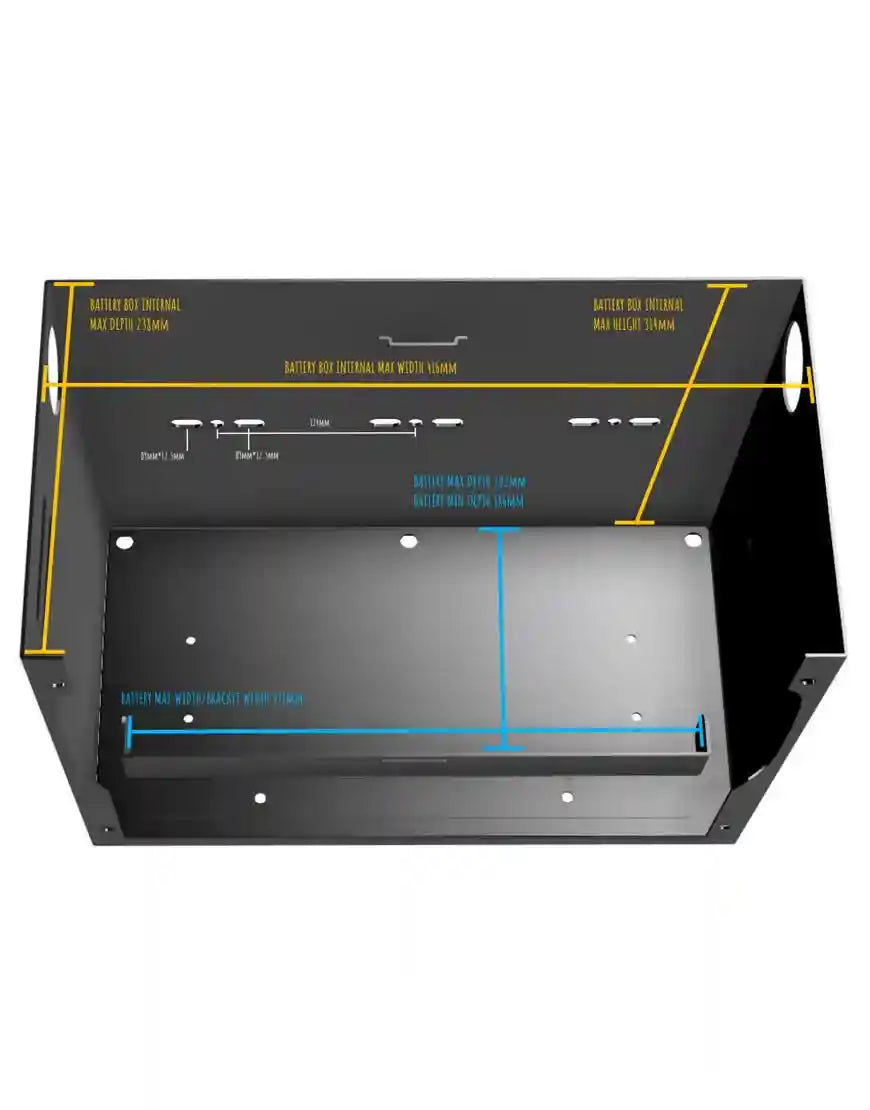 COAST RV Steel Chassis Mount Battery Box T/S RENOGY 300AH Mini Battery