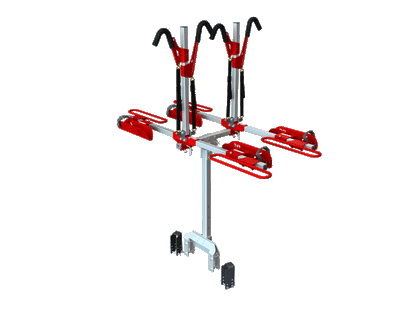 Gripsport Complete Tilting Caravan Rack for 4 Bikes with Tall Bolt On Mount Kit