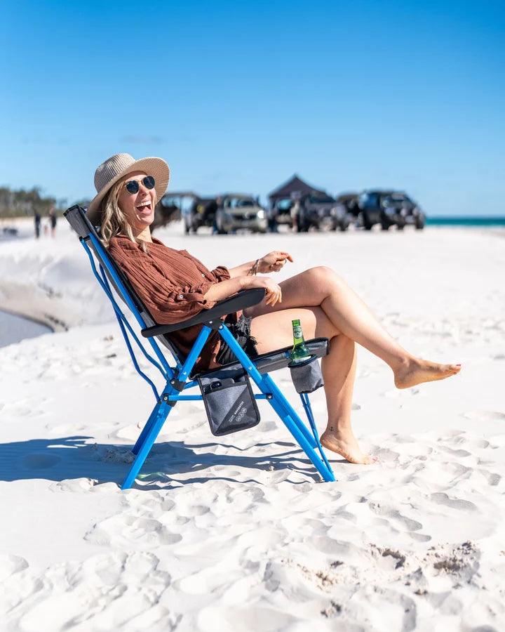 Navigator Gear the Somewhere Layback Chair Adults 150Kg Blue Grey - Everything Caravans