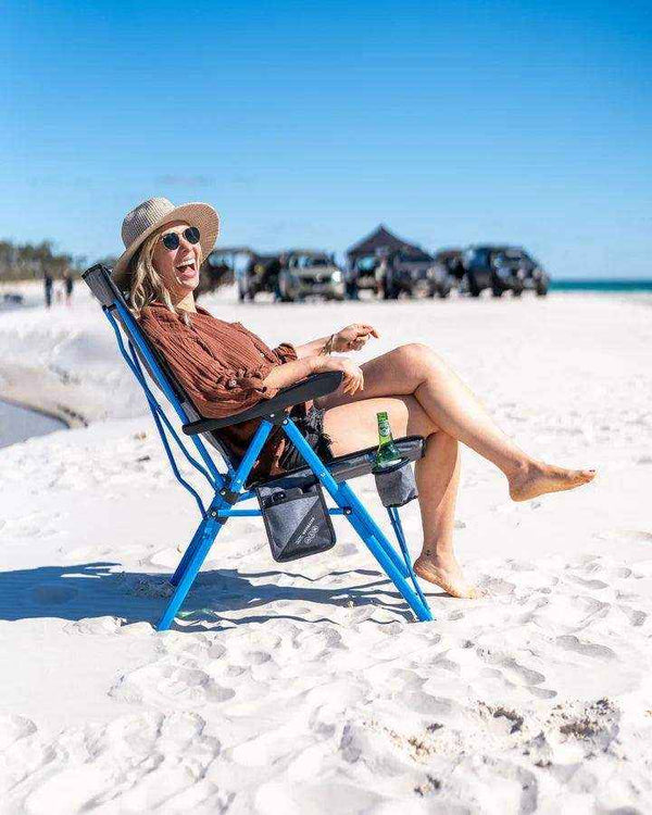 Navigator Gear the Somewhere Layback Chair Adults 150Kg Blue Grey - Everything Caravans