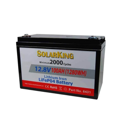 100amp Solarking Lithium Battery 12.8 volt with Bms Direct Replacement for Agm