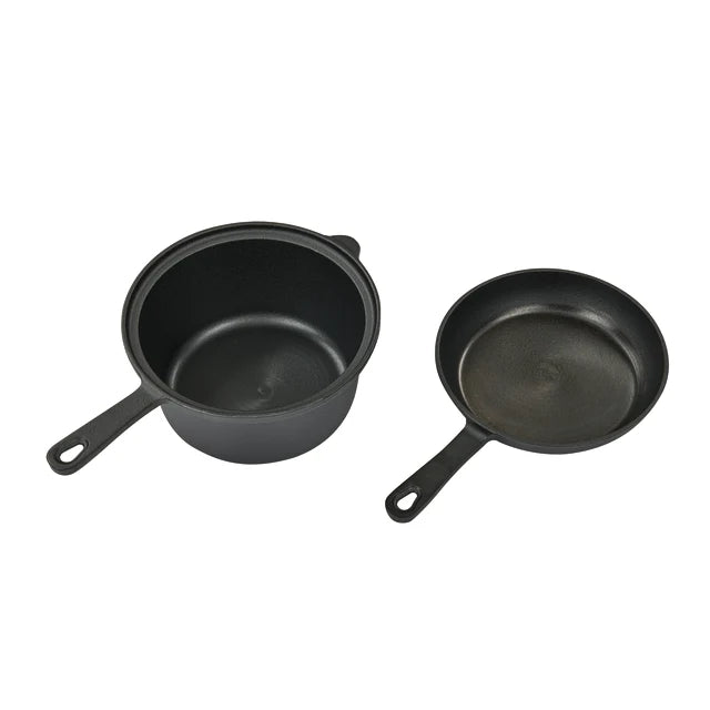 Campfire 2.3QT Cast Iron Saucepan with Skillet Lid