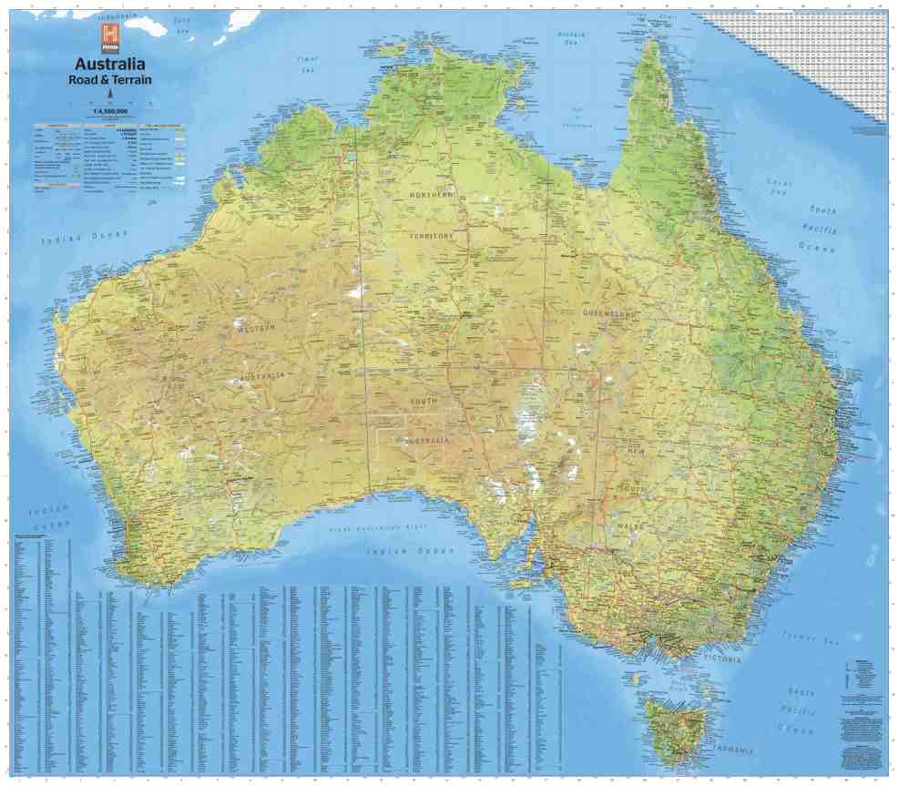 Hema Australia Road and Terrain Map