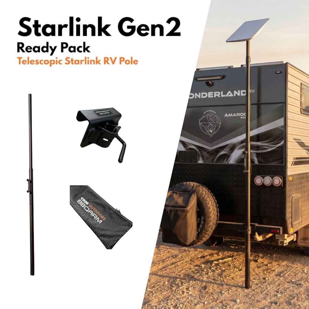 BBQARM Starlink Gen 2 Ready Pack - Telescopic Starlink RV Pole