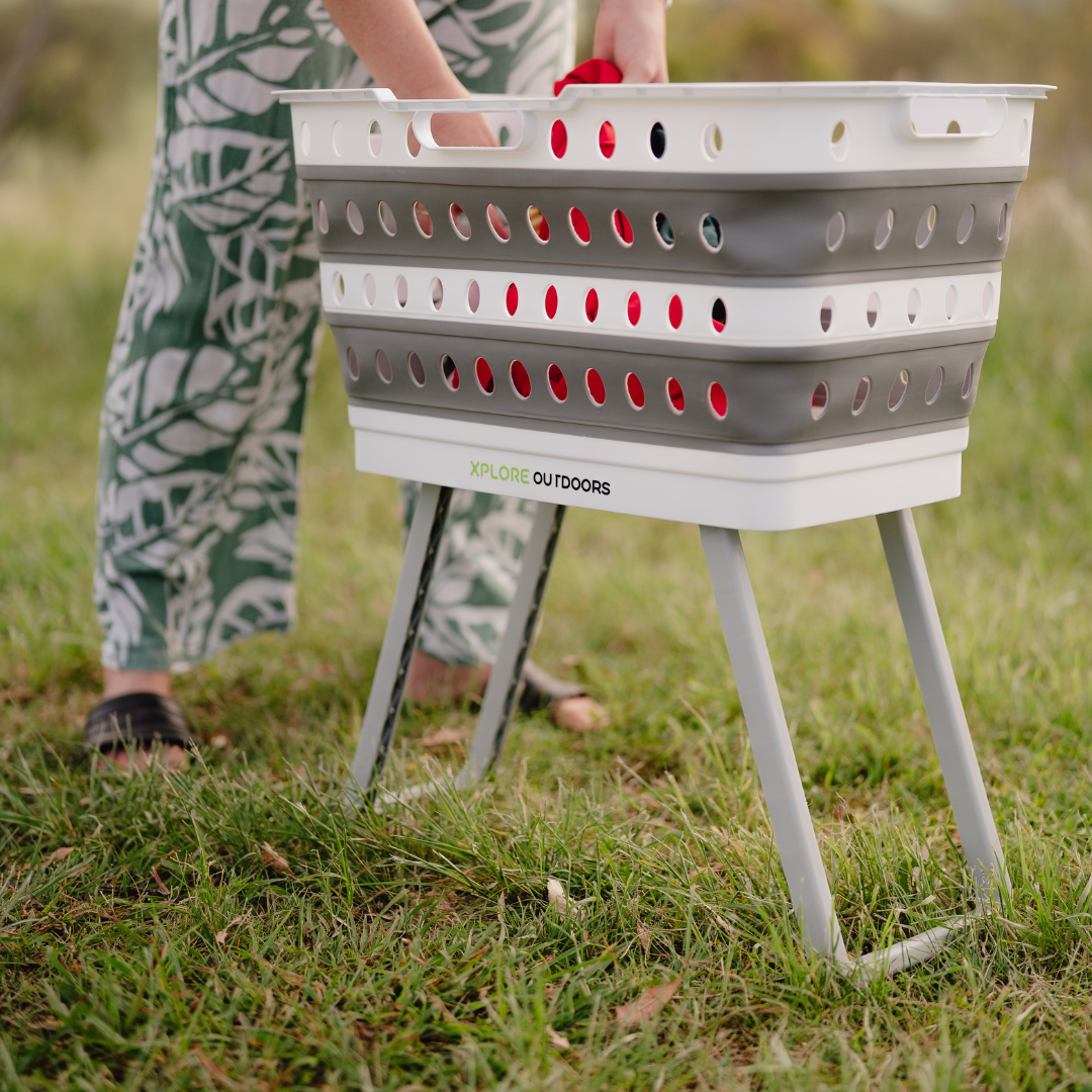 Xplore Outdoors Collapsible Laundry Basket with Fold-out Legs