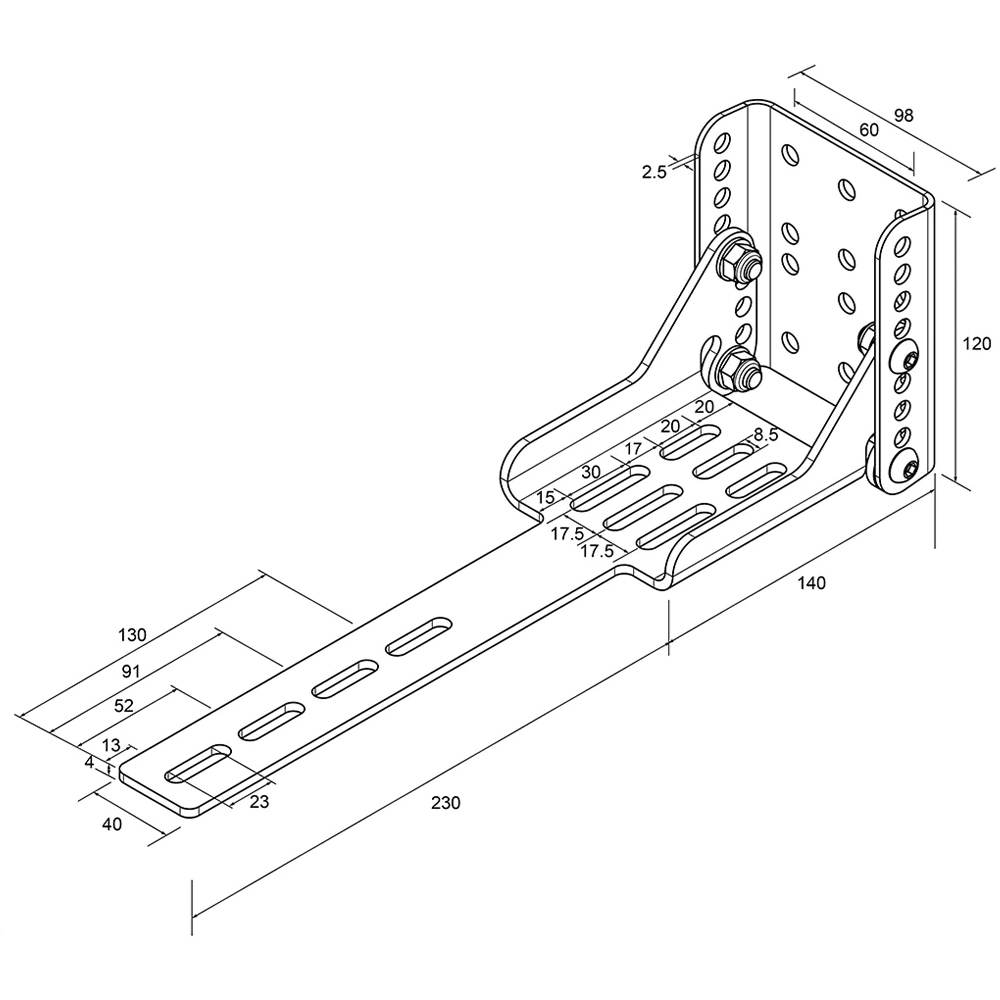 RacksBrax HD Adjustable Brackets - Long Double