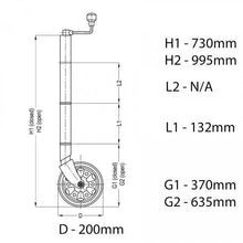 Alko Extra Tall Jockey Wheel with Long Leg Genuine Alko Xtra Tall Edition - Everything Caravans