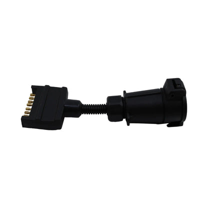 BMPRO Holroyd Trailer Plug Adaptor - 7 Way Flat to 7 Pin Large Round Socket - Everything Caravans