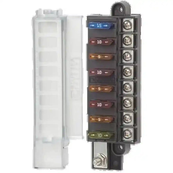 BS-5046B Bluesea Blade Fuse Block – Compact 8 Circuit and Cover 1