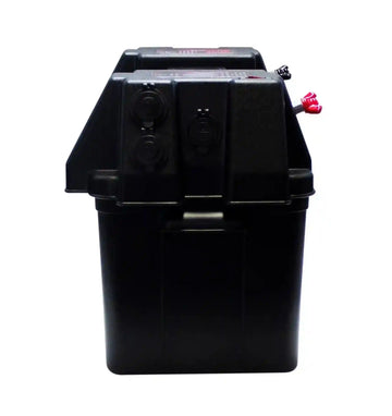 Battery Box Portable with 4 Way HDC and volt Meter - Everything Caravans