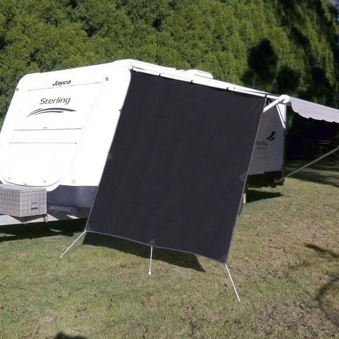 Black Privacy Screen for Caravan End Wall Everything Caravans