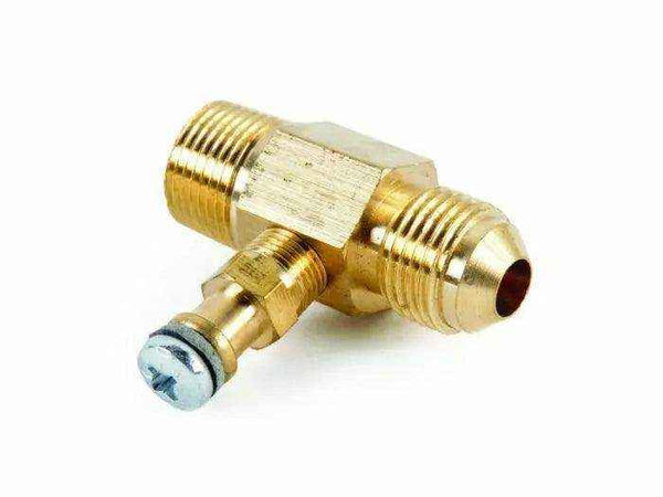 Brass Gas fitting 3-8 Test Point for 5-16 Flare for 5-16 Copper Pipe - Everything Caravans