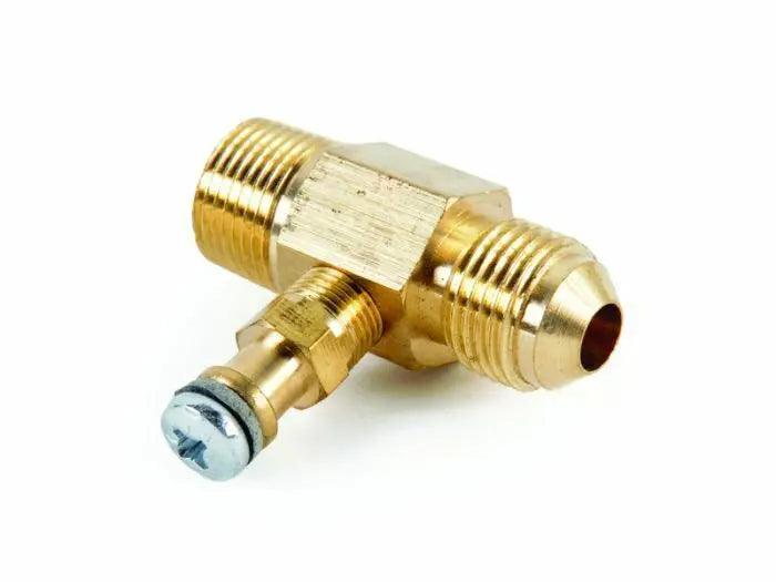 Brass Gas fitting 3-8 Test Point with 3-8 Flare for 3-8 Copper Pipe - Everything Caravans