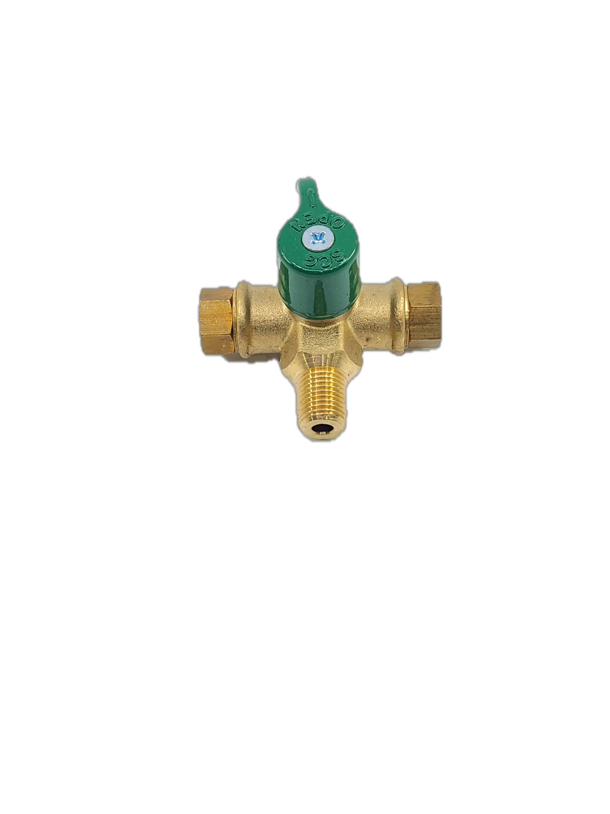 Brass Gas fitting Gas Bottle Changeover Valve 1-4 invert and 3-8 Male Thread 51-MCO-B - Everything Caravans