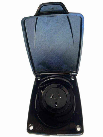 C Type 10A AC Power External Outlet Black CMS 230Vac Plug N Play - Black - Everything Caravans