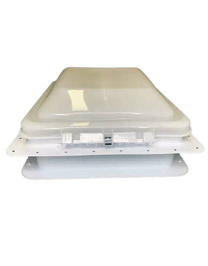 Coast RV 14X14 White Wind-Up Roof Vent with 12v Fan - Everything Caravans