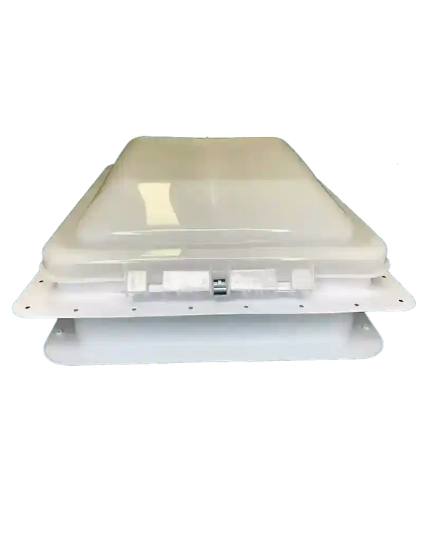 Coast RV 14X14 White Wind-Up Roof Vent with 12v Fan - Everything Caravans