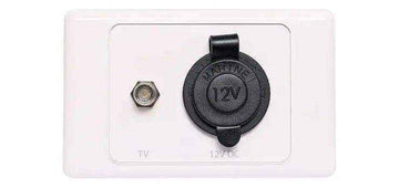 Caravan Antenna with 12v Cigarette Socket Wall Plate - Everything Caravans