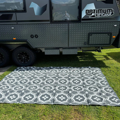 Caravan Camping Mat Classic Grey White 1.8m x 2.74m - Everything Caravans