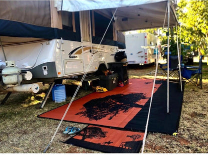 Caravan Camping Mat Outback Style Rust Black - Everything Caravans