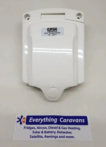 Clipsal External 15amp Power inlet 240volt White New Type - Everything Caravans