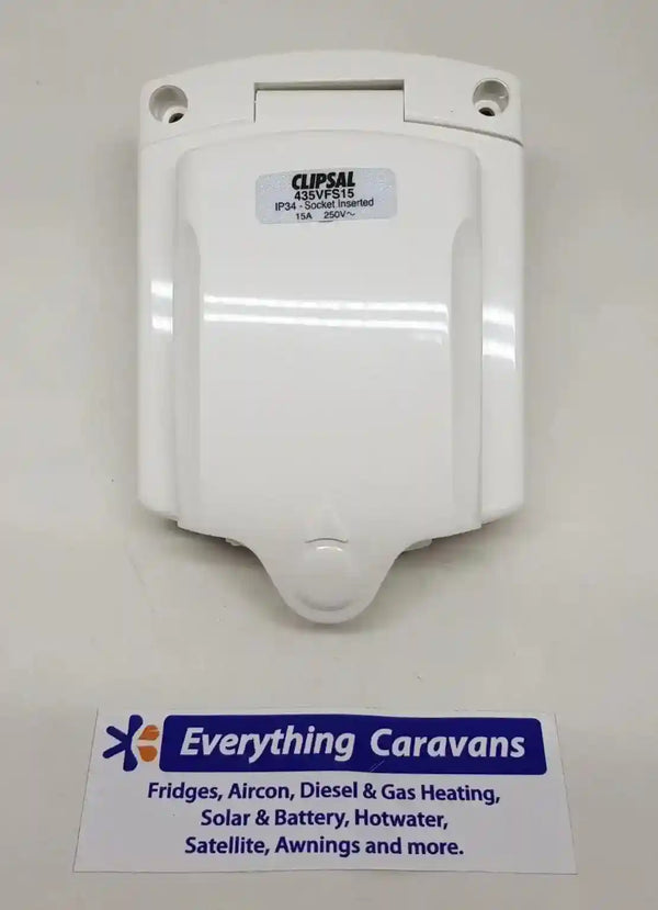 Clipsal External 15amp Power inlet 240volt White New Type - Everything Caravans