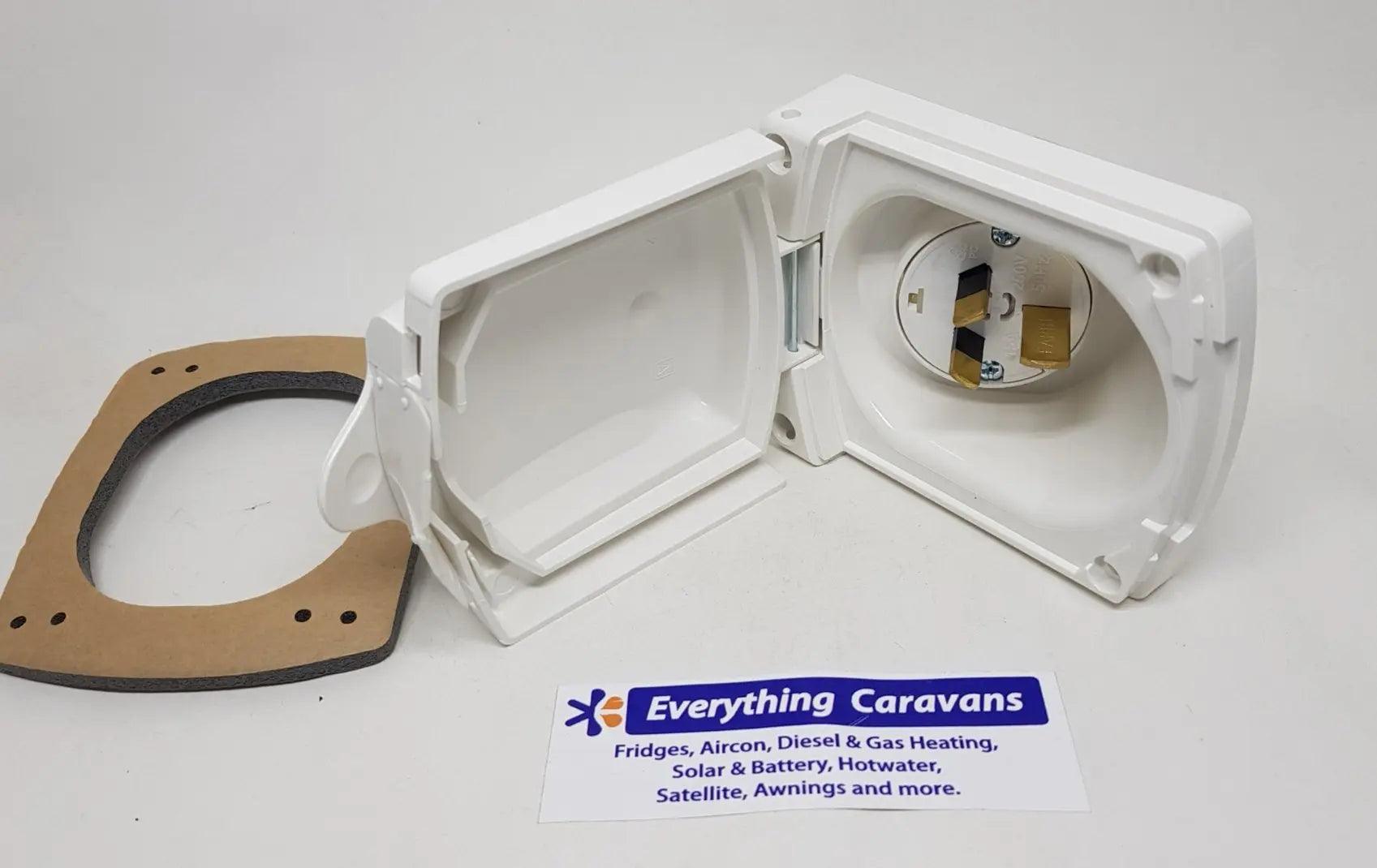 Clipsal External 15amp Power inlet 240volt White New Type - Everything Caravans