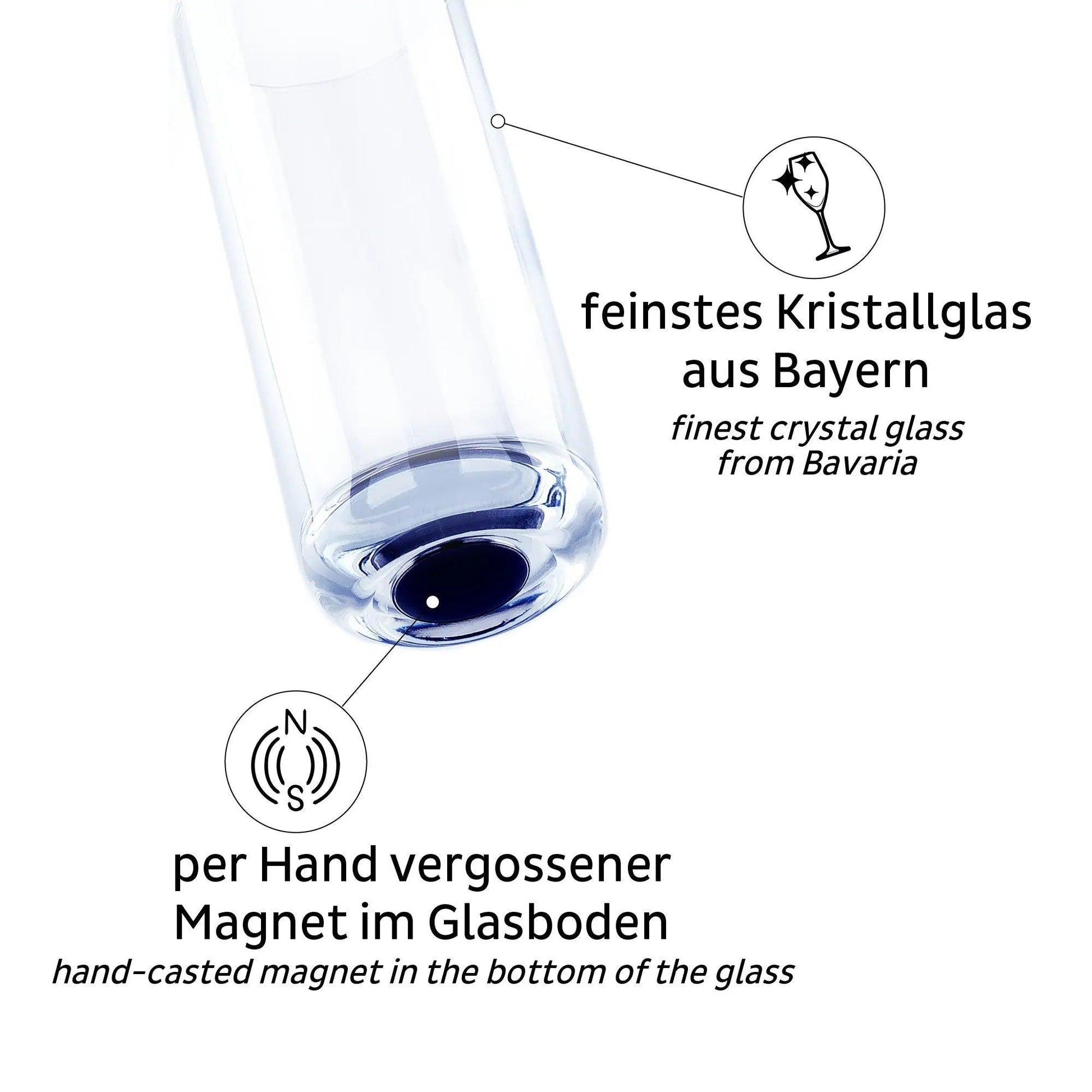 Crystal Magnetic LONGDRINK Slim Glass by Silwy - Everything Caravans