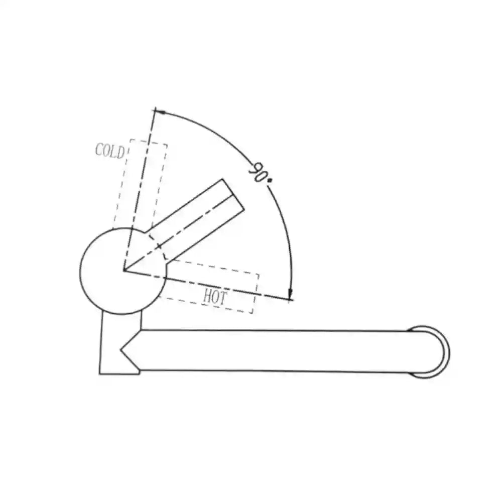 DM-WT01 Dometic Chrome Brass Fold Down Hot and Cold Water Mixer Tap diagram