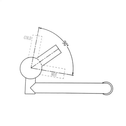DM-WT01 Dometic Chrome Brass Fold Down Hot and Cold Water Mixer Tap diagram