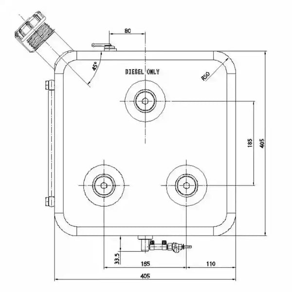 Diesel Tank Cover for suits the ECP 12L Heavy Duty Tank Right Hand Side - Everything Caravans