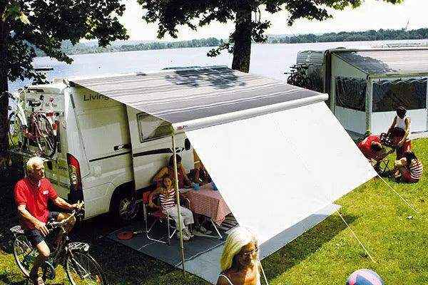 F80 S Awning - 320 Polar White Case Grey Fabric - Everything Caravans
