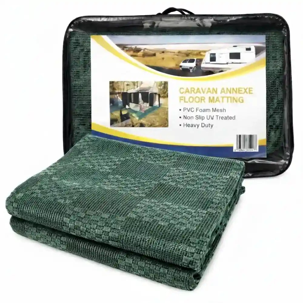 FC2GN Caravan Annex Mat 2.5M x 3.0M Foam Mesh Breathable and Anti Slip Green